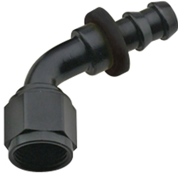 Hose Fitting #12 60 Deg Push Lock Black