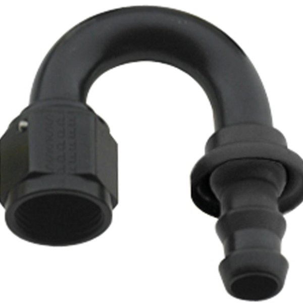 Hose Fitting #6 180 Deg Push Lock Black